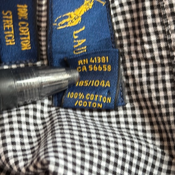 Ralph Lauren Black/White Gingham Check Button Down Shirt 100% Cotton Stretch XL - Picture 10 of 12